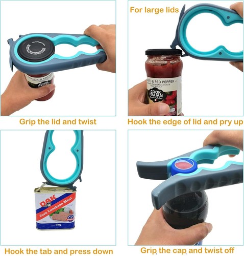 Latest 6-in-1 Jar Opener for Seniors with Arthritis – Non-Slip Grip & Corkscrew - Picture 5 of 10