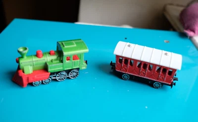 Vintage Original MAJORETTE WESTERN TRAIN + WAGON (attache cassé) N° 287 1/67 Fr. - Photo 1/4
