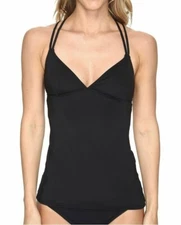 TYR Womens Brooke Tankini Top Black Size Medium -