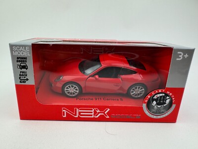 Welly Nex Scale Model Porsche 911 Carrera S Die Cast Sports Car Pull Back