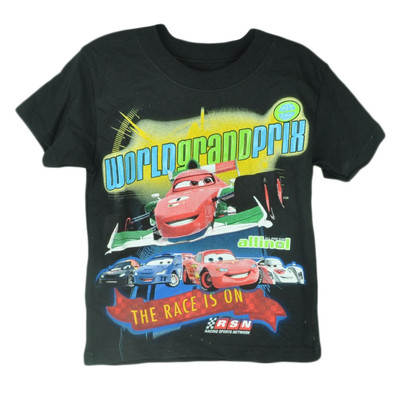 Disney Pixar Cars 2 Movie Animation World Grand Prix Boys Tshirt Tee Race  Black | eBay