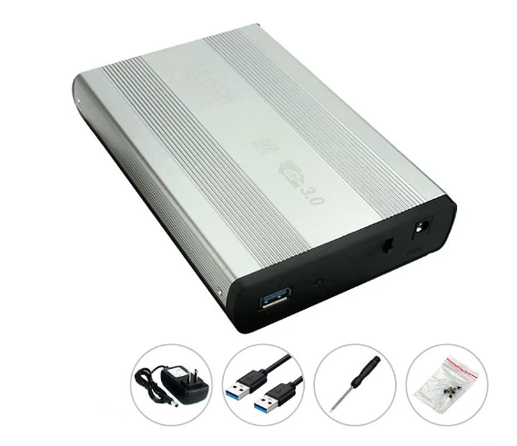 CASE BOX ESTERNO PER HARD DISK SATA 3,5" USB 3.0 HARDISK HDD ALLUMINIO CUSTODIA - Immagine 2 di 3