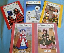 Lot of 5 Fibre-Craft World Friends American Heritage Crochet Pattern Leaflets