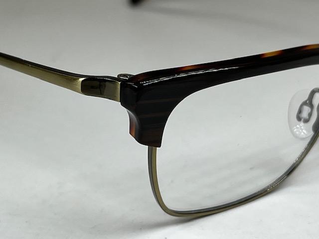 New Max Cole MC-1526 Col.10 Wood Grain & Gold Eyeglasses 51  display picture 2