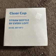 Clear Cup Straw Bottle By Ever lift 16 Oz Set Of 2