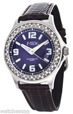 E-Tech Men's Blue Dial Leather Band Watch THB020