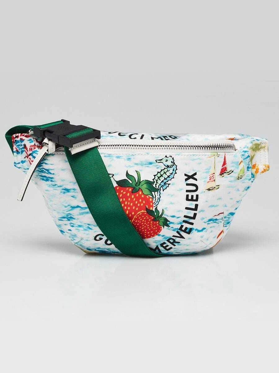 Sac ceinture pour enfants Gucci en nylon imprimé blanc Gucci Merveilleux