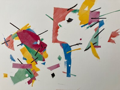 ''Pierrot comme homme mécanique...'' Urs Dickerhof 1985, print 70x50cm