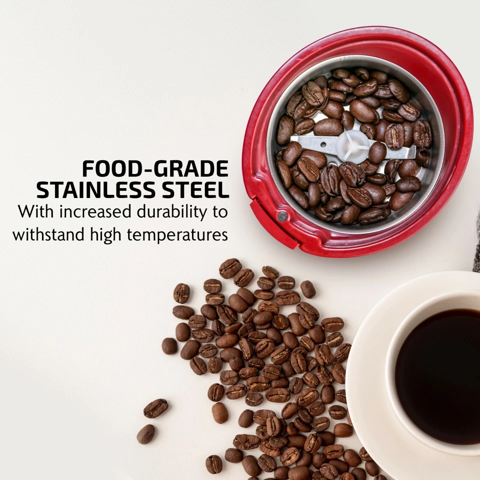 Molinillo de café eléctrico pequeño Ovente de 2,5 onzas portátil y compacto CG225M Foto 3 de 4