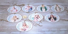 8~Vintage~Religious~Holy~Oval Shaped~Junk Journal~Linen Cardstock~Gift~Hang~Tags
