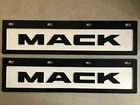 Set of 2 New White Genuine Mack Brand Short Truck Bumper Bar Mudflaps 24" x 6"