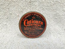 1940s Vintage Potter Drug Cuticura Ointment Advertising Litho Tin Round TB1040