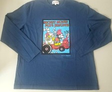 Disneyland Kid's Mickey Mouse Long Sleeve T-shirt Large Navy Blue Fire Brigade