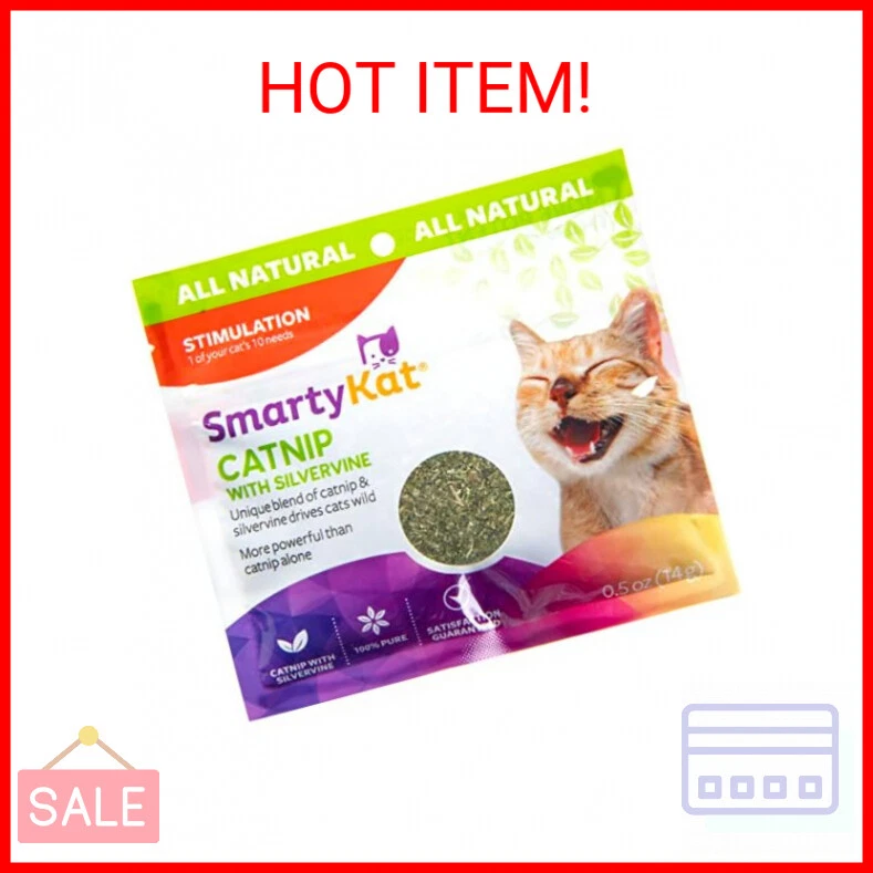 SmartyKat Catnip Silvervine Blend for Cats Kittens Resealable