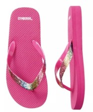 Gymboree Pink Rainbow Sparkle Flip Flop Shoes Sandals Girls Nwt Size 9-10