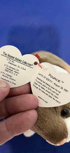 1997 Rare Ty Pounce the Cat Beanie Baby #4122–Beautiful Condition–So Cute - Picture 6 of 7