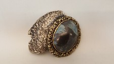 Retro Luciano modernist belt buckle brutalist artisan