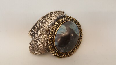 Luciano Vintage Modernist Brutalist Mixed Metal Belt Buckle Abstract Retro Luciano modernist belt buckle brutalist artisan | eBay main image 4