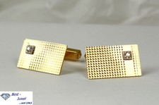 Elegante Manschettenkn&ouml;pfe, 585/ Gold, 14 Karat, mit Diamant, Gewicht 9,8 Gramm