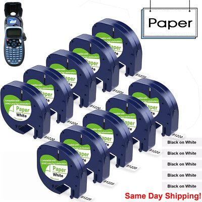 10PK LT 91330 Dymo Letratag Refills Compatible with Dymo Label Maker Tape 12mm