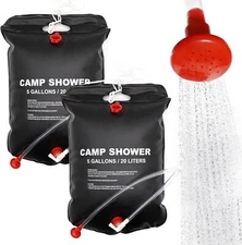 1 Pack Outdoor Green Camping Shower Bag, 5Gallons Portable Solar Shower Bag US
