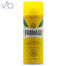 PRORASO Yellow Shaving Foam | Macademia Oil, Cocoa & Shea Butter  , 400ml NEW
