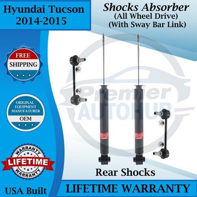 KYB OEM Rear Shocks W/Sway Bar Links For 2014-2015 Hyundai Tucson 4X4 9yr Warra.
