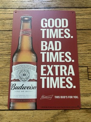 Budweiser King Of Beers 8 x 12 Novelty Metal Sign Shrink-Wrapped New!
