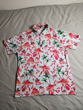 Bad Birdie Tropical Floral Polo Shirt Mens Size 2XL Colorful Golf Graphic NEW