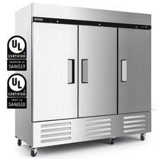 81'' 3 Door Commercial Refrigerator W/ 12 Shelves 72.8 cu.ft Stainless Steel