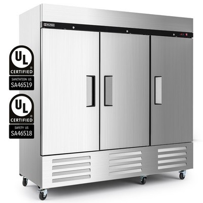 WILPREP 81'' Commercial Refrigerator Fridge Stainless Steel 3 Doors 72.8 cu.ft