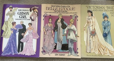 3 Book Lot Bride and Groom Fashion Paper Dolls Tom Tierney & Mattox Uncut