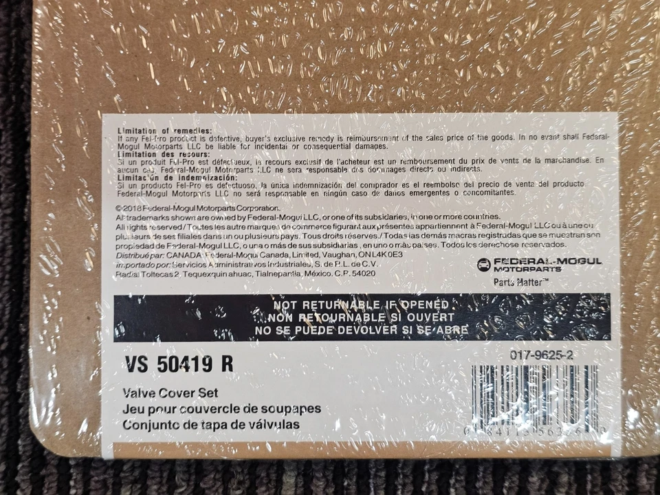 Прокладка крышки клапана двигателя Fel-Pro VS 50419 R подходит для Dodge Dakota 1992-2003 годов выпуска - Изображение 3 из 4