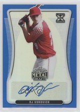 2020 Leaf Metal Draft Blue Rainbow 23/35 AJ Vukovich #BA-AJV Auto xb2