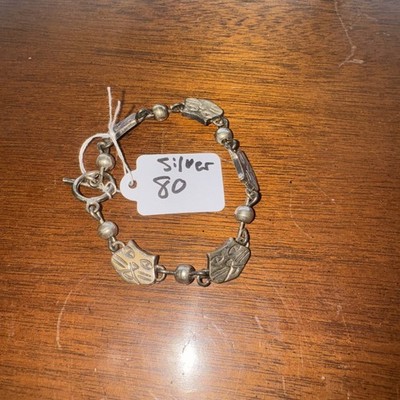 .925 Sterlingsilber Kätzchen Katze Armband 7 Zoll.