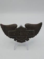 Original Vintage Harley Davidson Motorcycles Wings Solid Brass 1973 Belt Buckle