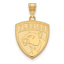 14k Gold NHL LogoArt Florida Panthers Large Pendant