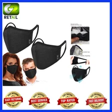 Eco-Friendly 2-Pack Reusable Cotton Face Masks - 3 Layer Comfort for Adults