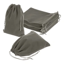 25 Pcs Velvet Drawstring Bag 6 x 8 Inch Jewelry Pouches Gift Bags, Grey