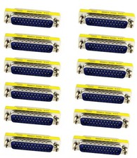 12x PCS 25 Pin D-SUB DB25 Male to Male Mini Gender Changer Coupler Gold Plated