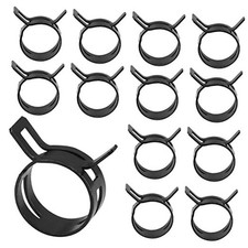 10Pcs Spring Band Type Action Hose Clamps 25mm/0.98" ID, Black Manganese 25 mm