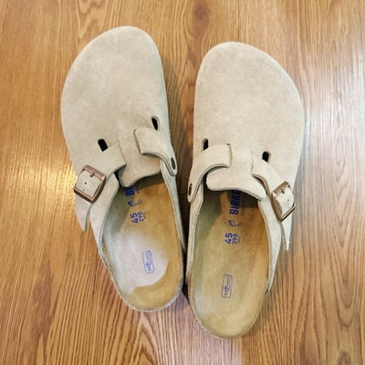 #ad #ad BIRKENSTOCK Boston Soft Footbed Suede Leather Taupe Unisex Clog Shoes $73.89