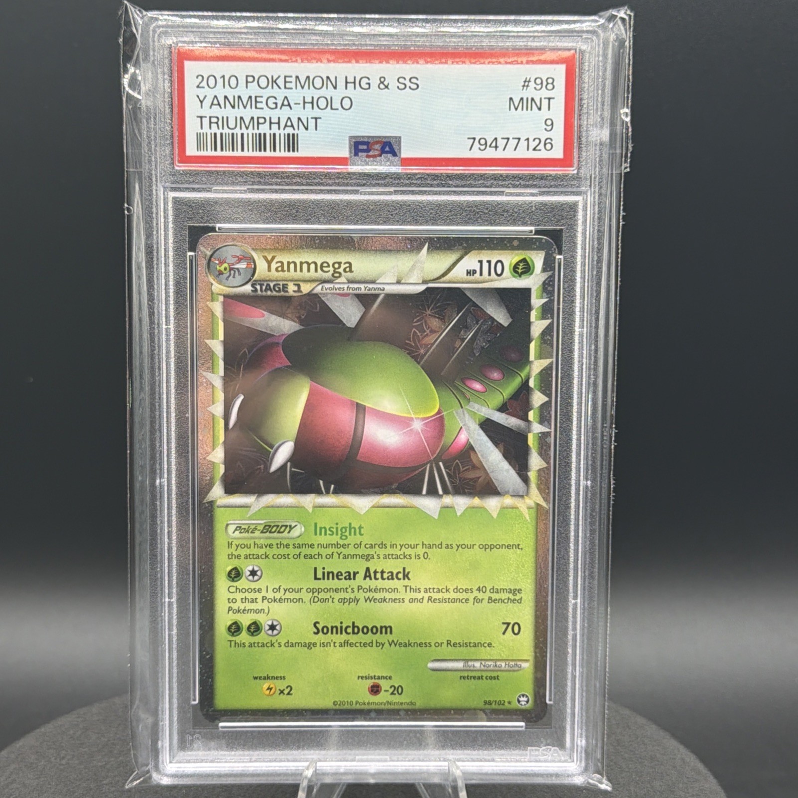 2010 POKEMON TRIUMPHANT YANMEGA PRIME #98 ULTRA RARE PSA 9