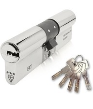 IRONWORX Nickel 45mm Internal/45mm Ex 90mm  TS007 BSI Double Euro Cylinder Lock