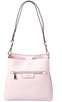 kate spade- Hudson- Pebbled Leather Shoulder Bag- Shimmer Pink