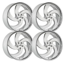 Set-4 Strada Retro 5 22x9 5x115 15mm White W Ss Lip Wheels Rims 22 Inch