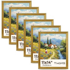 TWING 11x14 Gold Picture Frames Set of 6,Rustic Gold Frames Display Pictures 8x1