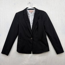 Philosophy Republic Clothing Black Single Button Blazer Pinstripe Lining Size 4