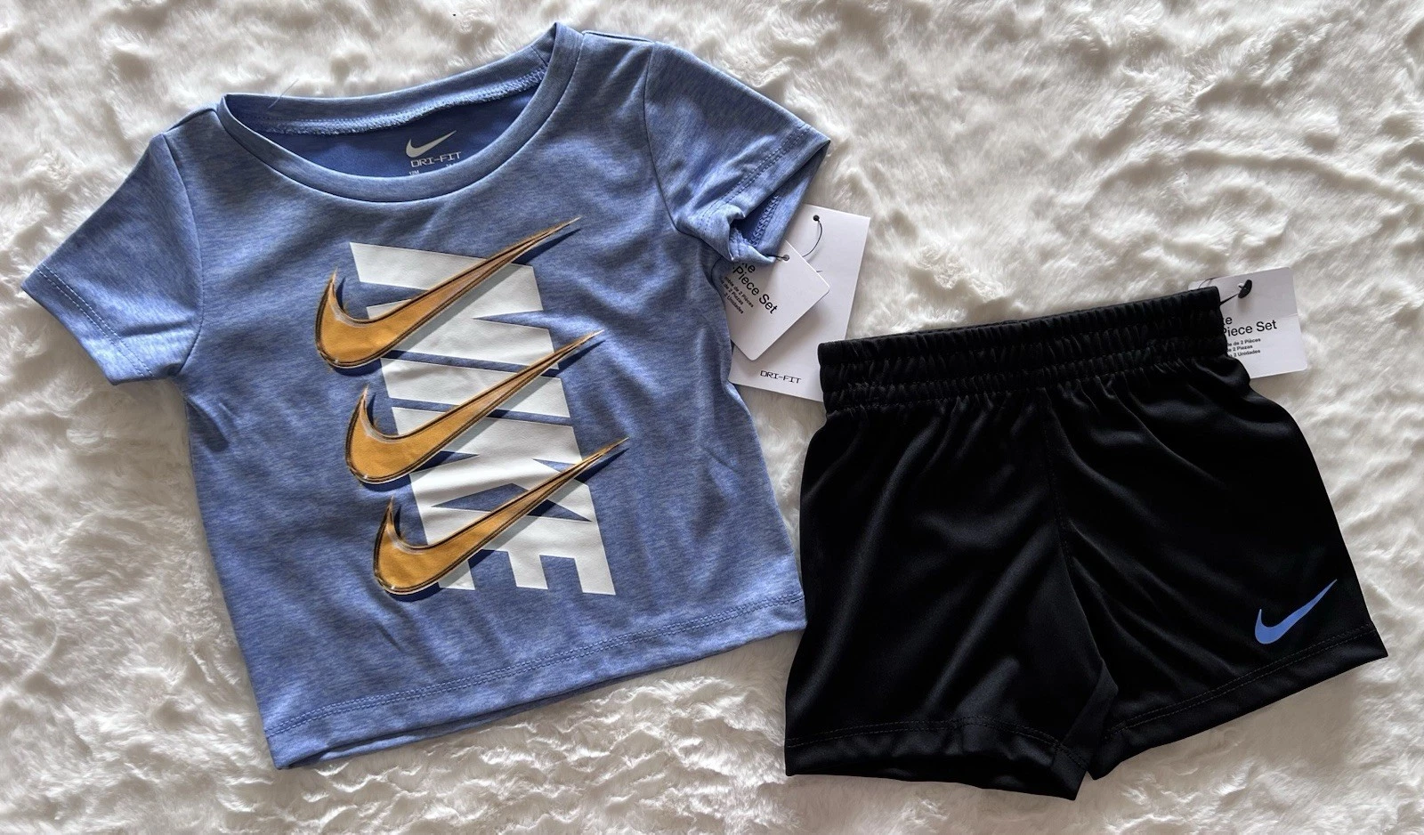 NIKE Sportswear Baby Boy’s DRI-FIT Tee Shirt & Shorts Outfit, 2-piece set - 12m