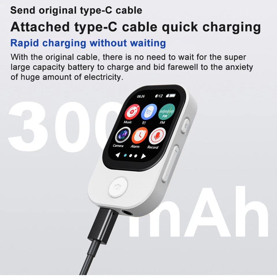 0GB White MP3 Music Player With Camera 2.01in Touchscreen Metal Frame Porta BST - Image 2 of 4